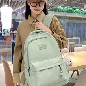 Cute Backpack Kawaii Backpack Aesthetic Supplies Cute Aesthetic Backpack for College Laptop Travel Supplies (Green)