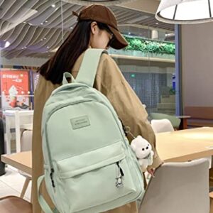 Cute Backpack Kawaii Backpack Aesthetic Supplies Cute Aesthetic Backpack for College Laptop Travel Supplies (Green)