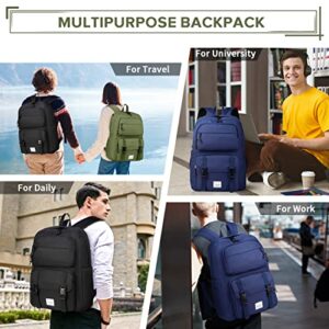 VASCHY Backpack for Men, Unisex Large Fashion Schoolbag Book bag Rucksack for High School/College/Work/Travel/Commuter Green