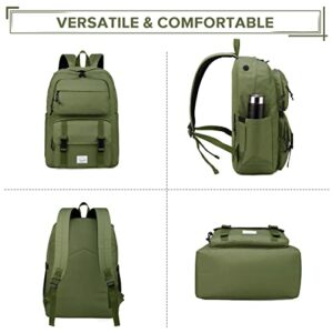 VASCHY Backpack for Men, Unisex Large Fashion Schoolbag Book bag Rucksack for High School/College/Work/Travel/Commuter Green