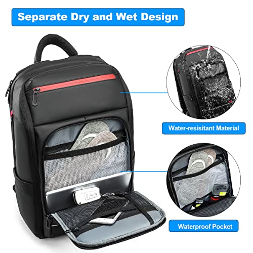 GYakeog Business Backpack for Men with Waterproof Compartment 15.6 Hard Shell Backpack Carry on Backpack with Usb Port Large Backpack for Travel Work DJ