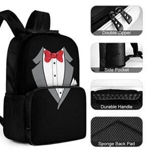 Tuxedo Bodysuits 16 inch Backpack Lightweight Back Pack with Handle Funny Cute Prints
