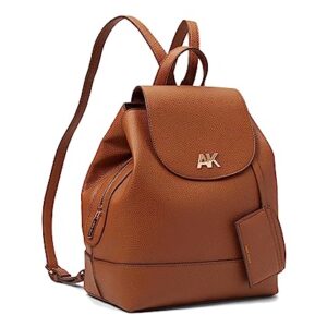 Anne Klein Flap Backpack with Card Case Saddle One Size