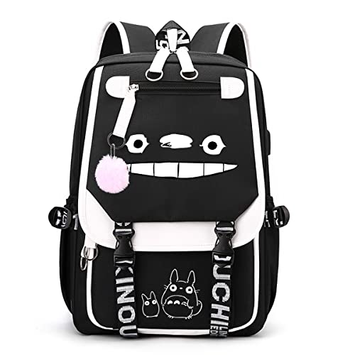 Mensdoor Anime Backpack USB with Charging Port Large Capacity School Bag Cosplay Bookbag for Boys Girls