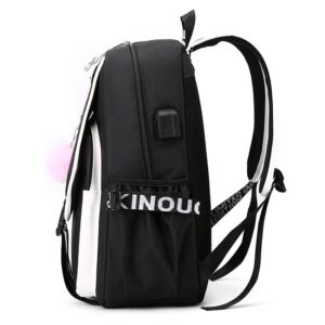Mensdoor Anime Backpack USB with Charging Port Large Capacity School Bag Cosplay Bookbag for Boys Girls