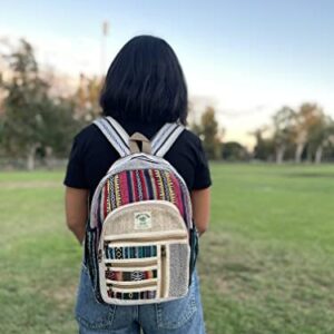 Small cotton and hemp backpack, trekking backpack, traveling backpack, Nepali backpack, Himalayan backpack(BAG-001-SM)