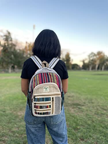 Small cotton and hemp backpack, trekking backpack, traveling backpack, Nepali backpack, Himalayan backpack(BAG-001-SM)