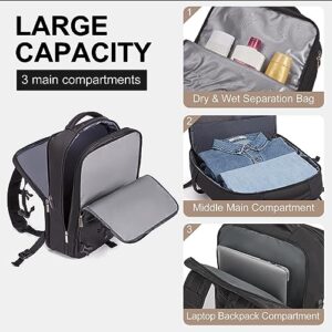 CLUCI Laptop Backpack for Women 15.6 Inch College Computer Bag Travel Backpack Purse with USB Charging Port,Carry on Backpack for Airplanes Black