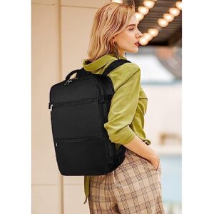 CLUCI Laptop Backpack for Women 15.6 Inch College Computer Bag Travel Backpack Purse with USB Charging Port,Carry on Backpack for Airplanes Black
