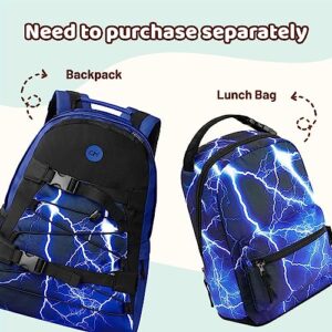 Choco Mocha Boys Lightning Backpack for Elementary Middle School, Blue Large Backpack for Kids Teen Boys, 18 Inch