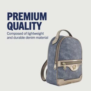 True Religion Women's Mini Backpack, Small Travel Bag, Denim, One Size