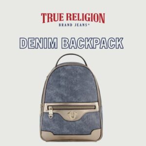 True Religion Women's Mini Backpack, Small Travel Bag, Denim, One Size