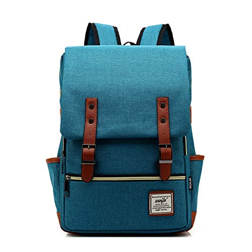 lqmosu Vintage Laptop Bag Fit up 15.6 inch,Casual Daypacks Backpack for Women Men,College Backpack with USB Charging Port (No USB~Deep Teal)