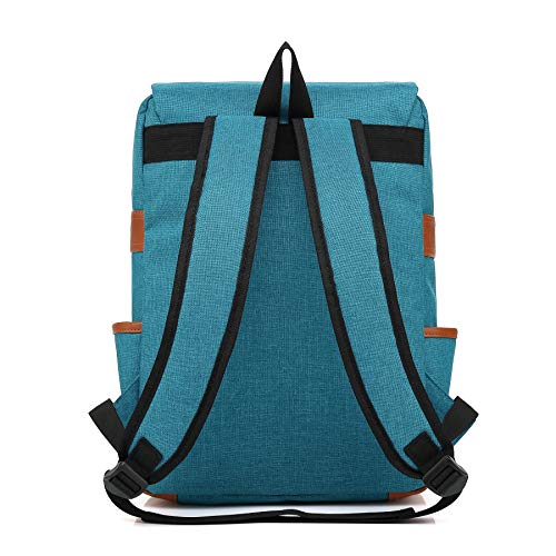 lqmosu Vintage Laptop Bag Fit up 15.6 inch,Casual Daypacks Backpack for Women Men,College Backpack with USB Charging Port (No USB~Deep Teal)