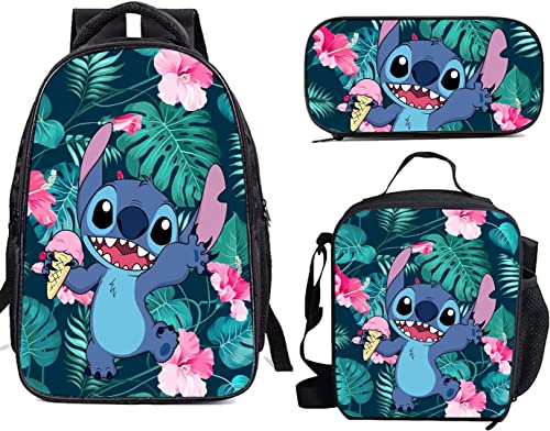 zhizhu Cartoon School bags Cartoon Backpack Girls Backpack Cosplay Trip Bag (Backpack,Lunch Box Pencil Case 3 In 1)