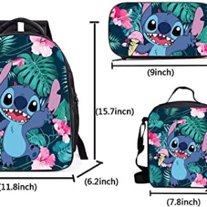 zhizhu Cartoon School bags Cartoon Backpack Girls Backpack Cosplay Trip Bag (Backpack,Lunch Box Pencil Case 3 In 1)