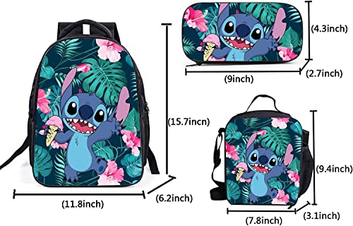 zhizhu Cartoon School bags Cartoon Backpack Girls Backpack Cosplay Trip Bag (Backpack,Lunch Box Pencil Case 3 In 1)