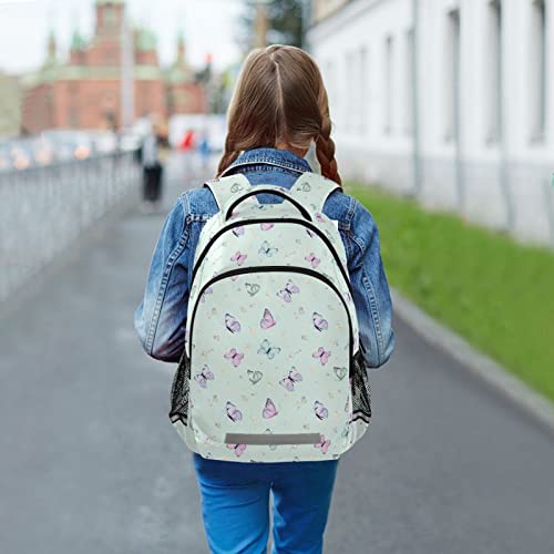 ALAZA Colorful Butterfly Green Backpack for Students Boys Girls Travel Daypack