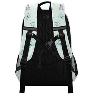 ALAZA Colorful Butterfly Green Backpack for Students Boys Girls Travel Daypack