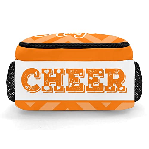 Anneunique Personalized Cheerleader Backpack Casual Bag Daypack for Women Men Camping Hiking Cheer Chevron Orange