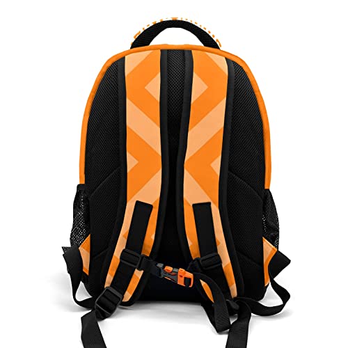 Anneunique Personalized Cheerleader Backpack Casual Bag Daypack for Women Men Camping Hiking Cheer Chevron Orange