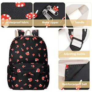 MCWTH Mushroom School Backpack for Teen Girls, School Bags Bookbags for Teenagers
