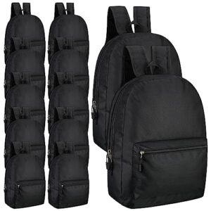 amylove 24 pack backpacks bulk backpack for school 17 inch bookbags back pack for kids boys girls teens students(black)