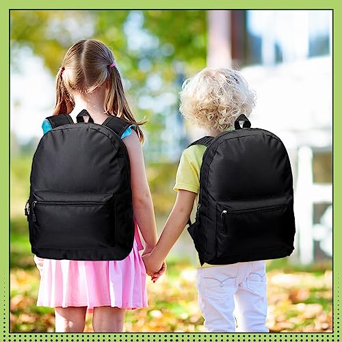 Amylove 24 Pack Backpacks Bulk Backpack for School 17 Inch Bookbags Back Pack for Kids Boys Girls Teens Students(Black)