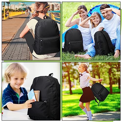 Amylove 24 Pack Backpacks Bulk Backpack for School 17 Inch Bookbags Back Pack for Kids Boys Girls Teens Students(Black)