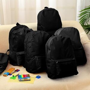 Amylove 24 Pack Backpacks Bulk Backpack for School 17 Inch Bookbags Back Pack for Kids Boys Girls Teens Students(Black)