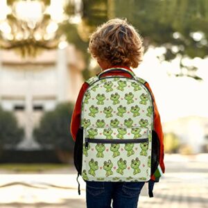 Frog Backpack for School Cute Frogs Bookbag for Kids Teen Girls Boys Back to School Bag Gifts for 2nd 3rd 4th 5th 6th Grade