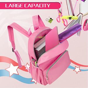 Cunno 2 Pcs Nylon Preppy Backpack for School Waterproof Lightweight Backpack Unisex Backpack for Teenage, Kids, Students (Pink)