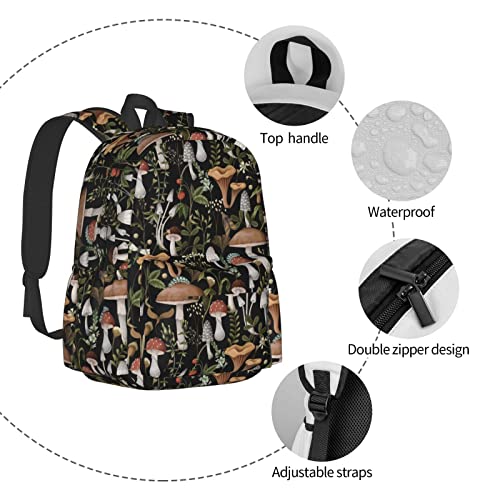 Sunwarshile Mushroom Backpack Book Bags Lightweight Casual Laptop Backpacks Travel Daypack For Man Woman