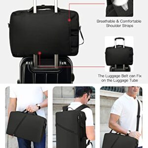 CoolBELL 3 in 1 Travel Backpack 17.3 Inches Laptop Backpack Weekender Casual Daypack Convertible Shoulder Bag Briefcase Water-proof Business Backpack for Men Women (Black)