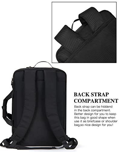 CoolBELL 3 in 1 Travel Backpack 17.3 Inches Laptop Backpack Weekender Casual Daypack Convertible Shoulder Bag Briefcase Water-proof Business Backpack for Men Women (Black)