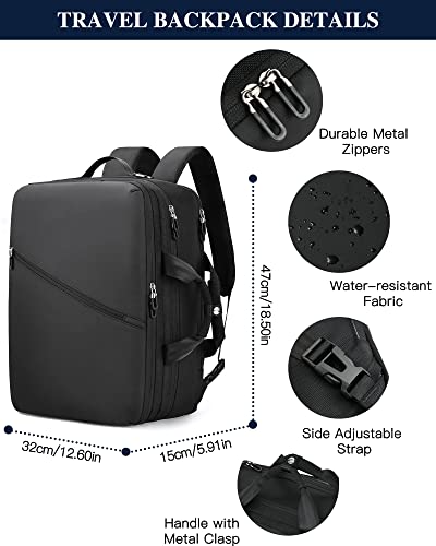 CoolBELL 3 in 1 Travel Backpack 17.3 Inches Laptop Backpack Weekender Casual Daypack Convertible Shoulder Bag Briefcase Water-proof Business Backpack for Men Women (Black)