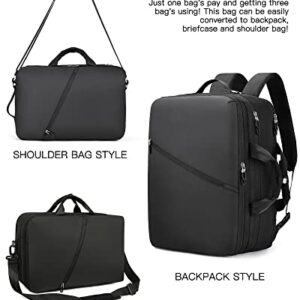 CoolBELL 3 in 1 Travel Backpack 17.3 Inches Laptop Backpack Weekender Casual Daypack Convertible Shoulder Bag Briefcase Water-proof Business Backpack for Men Women (Black)