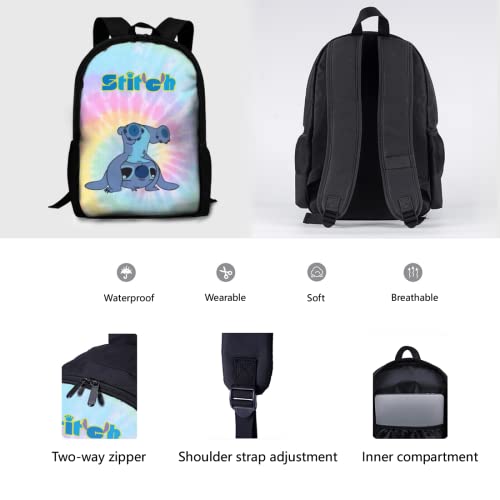 Yiwbor Cartoon 17 Inch Laptop Backpack Durable Bookbag Lightweight Bag for Travel Camping Sport