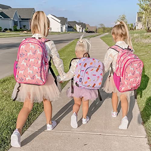 Wildkin Kids 15 Inch Backpack and Umbrella Bundle for On-The-Go Comfort (Magical Unicorns)