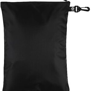 Ripstop Nylon Zipper Bag with Clip - Set of 4 (Black, 12 x 16 inch)