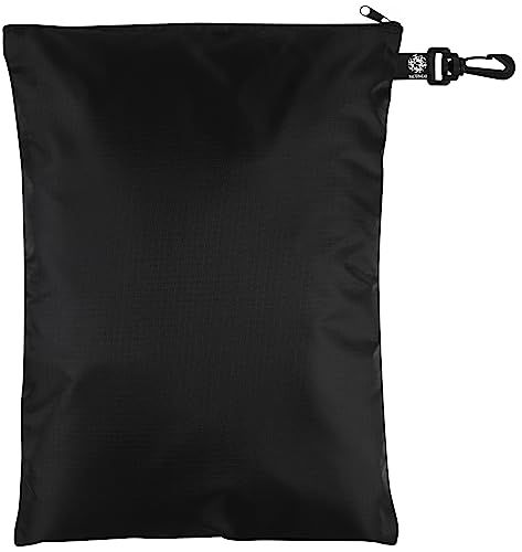 Ripstop Nylon Zipper Bag with Clip - Set of 4 (Black, 12 x 16 inch)