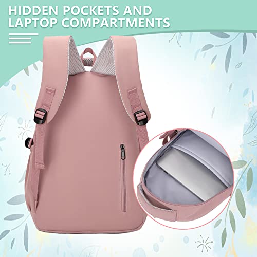 Rcrirth Bookbags for Teen Girls | Backpacks for Middle School Girls - Backpacks for Middle School - School Backpack for Teens Girls | Lightweight - Pink