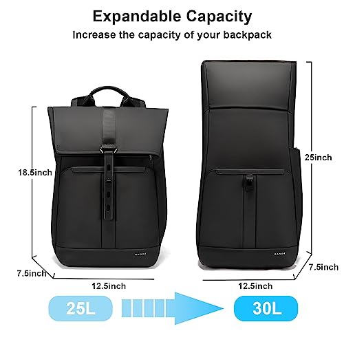 BANGE Travel Backpack,Smart Business Backpacks, Mens Fashion Rolltop Backpack Fits for 15.6 Inch Laptop