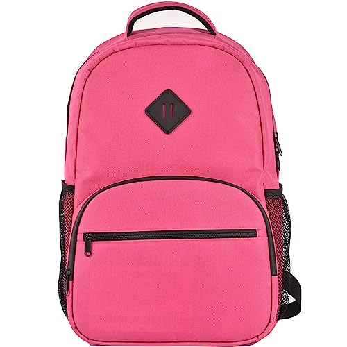 OZCHIN Medium Backpack with Combination Lock, Smell Proof - Classics Backpack Travel bags for Men Women (Rose Red)