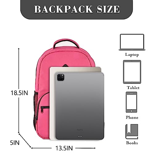 OZCHIN Medium Backpack with Combination Lock, Smell Proof - Classics Backpack Travel bags for Men Women (Rose Red)