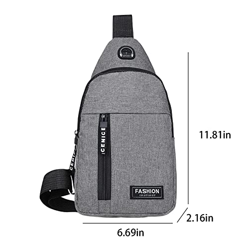 Crossbody Sling Bag, Waterproof Sling Backpack Bag with USB Charging Port, Small Sling Crossbody Chest Shoulder Bag