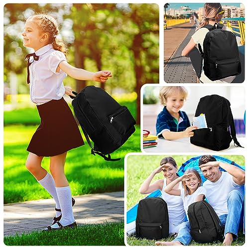 Amylove 12 Pack Backpack in Bulk 17 inch Lightweight Student Outdoor Travel Book Bag Kid Classic School Bookbag for Boy Girl (Black)