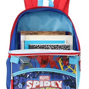 Marvel 16'' Full Size Spidey and His Amazing Friends Backpack Lunchbox Set Bookbag School Set, Blue/Red