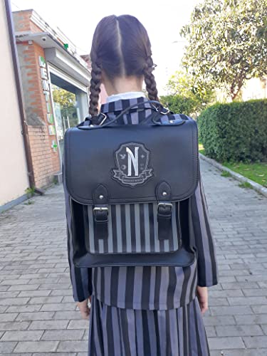 CICOCI Wednesday Backpack Addams Black Faux Leather Bag Nevermore Academy Back to school Schoolbag Gifts For girls