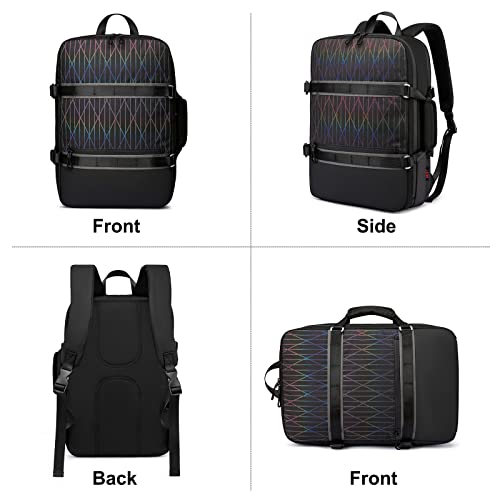 Carry on Backpack, Large Flight Approved Travel Backpack for Men & Women, Luggage Backpack Suitcase with Outdoor Reflective, Water Resistant Business Daypack Weekender Casual Backpack for 17 Inch